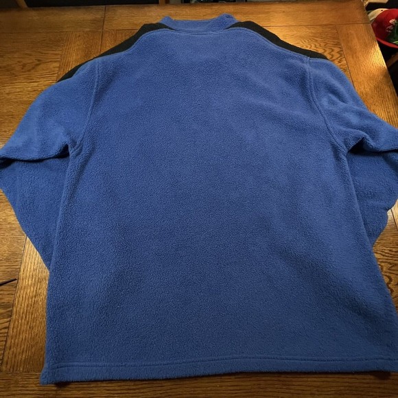 FOOT LOCKER Mens Size XL 1/4 Zip Blue and Black Fleece Pullover Sweater Jacket - Picture 3 of 7